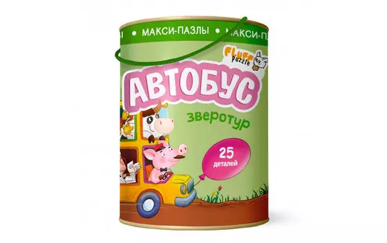 Геодом Пазл Зверотур Автобус 25 деталей