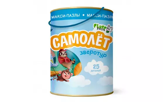 Геодом Пазл Зверотур Самолет 25 деталей