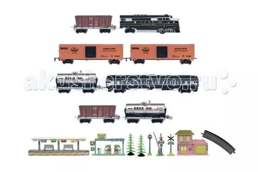 Голубая стрела Железная дорога Тепловоз с вагончиками 449 см 87127