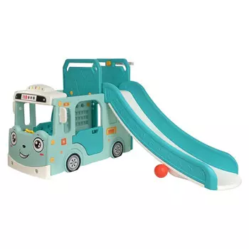 Горка Pituso Веселый Автобус с баскетбольным кольцом