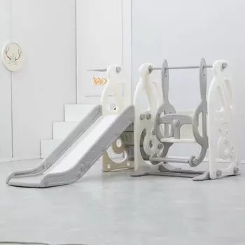 Горка UNIX Kids Горка с качелями UNIX Kids Music Grey