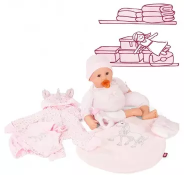 Gotz Кукла Куки пупс с аксессуарами Единорог 48 см