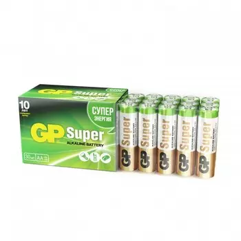 GP Батарейка Super Alkaline АА (LR6) GP15A-2CRVS30 алкалиновая 30 шт.