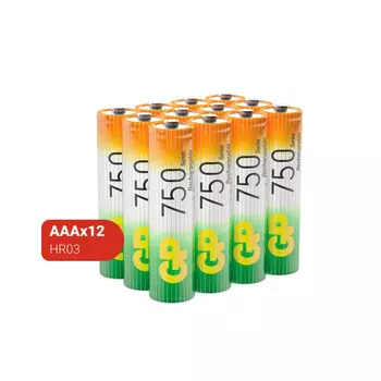 GP Batteries Аккумуляторы 75AAAHC-B ААА 12 шт.