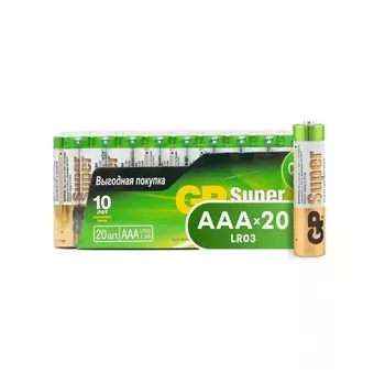 GP Щелочные батарейки Super Alkaline ААA (LR6) 20 шт.