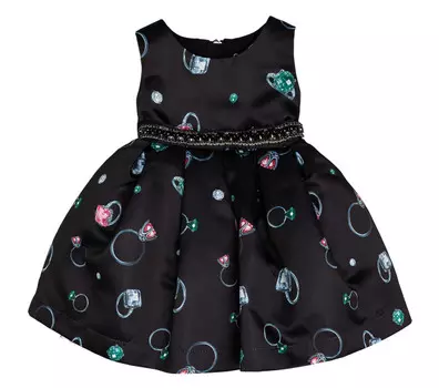 Gulliver Baby Нарядное платье с орнаментом для девочки Изумруд 219GPGBC2502
