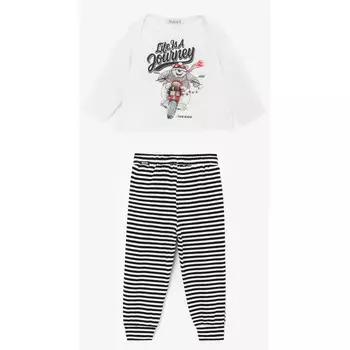 Gulliver Baby Пижама из мягкого меланжевого трикотажа с авторским рисунком 221GLVRUNC9701