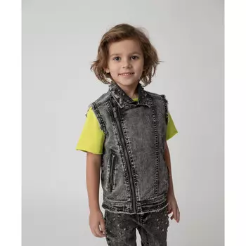 Gulliver Жилет джинсовый для мальчика Арт-рок