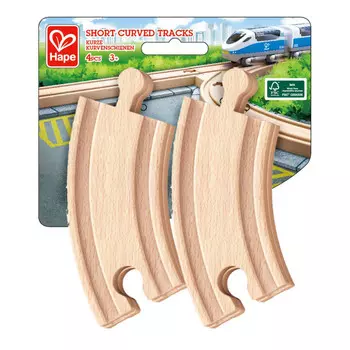 Hape Элементы игрушечной железной дороги - Закругленные короткие рельсы (4 предмета)