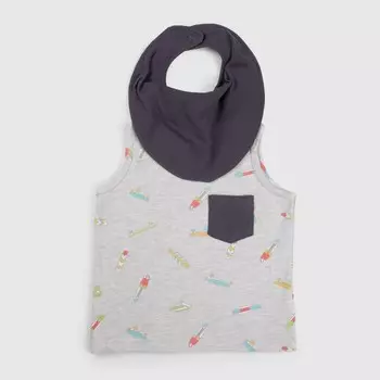 Happy Baby Набор для мальчиков (майка и нагрудный фартук) Городская линейка