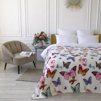 Happy Family Покрывало Бабочки 200х150 велсофт