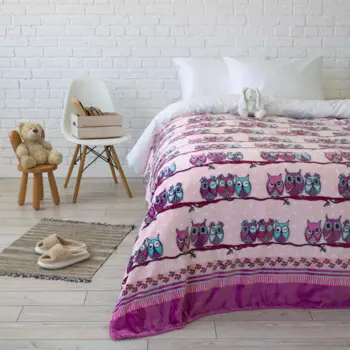 Happy Family Покрывало Совушки 200х150 велсофт