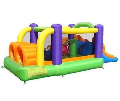 Happy Hop Надувной батут с горкой Полоса препятствий 9063