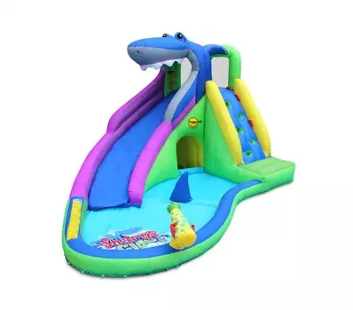 Happy Hop Надувной водный батут с горкой Акула