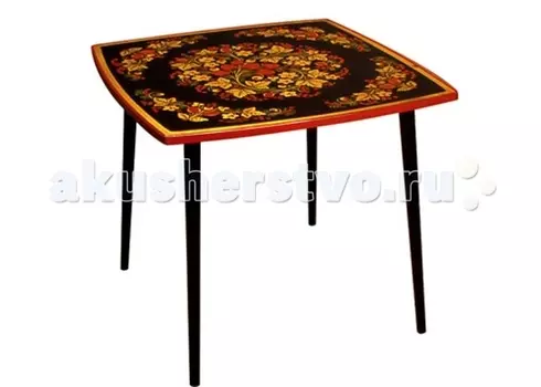 Хохлома Стол квадратный Осень с росписью (высота 52 см)