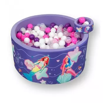 Hotenok Сухой игровой бассейн Barbie Русалки и Морские глубины 40 см с комплектом шаров 200 шт.