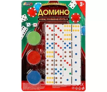 Играем вместе Домино с фишками и кубиками