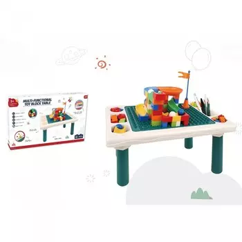 Игровой центр Pituso Стол для игры с конструктором в комплекте (61 элементов)