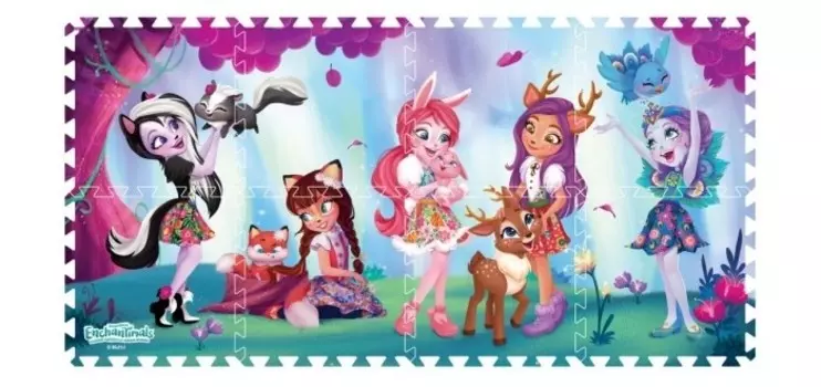 Игровой коврик Играем вместе пазл Энчантималс (8 частей)