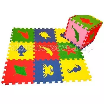 Игровой коврик Экопромторг Морские Животные 33х33 см