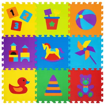 Игровой коврик Юнландия пазл напольный Игрушки 90х90 см