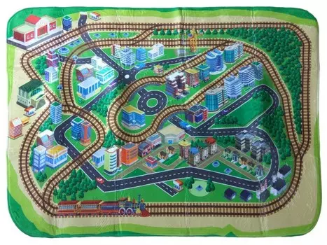 Игровой коврик Teplokid ультрамягкий Железная дорога 130х180 см