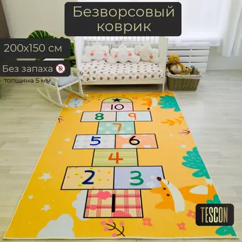 Игровой коврик TESCON Безворсовый войлочный детский коврик "Классики-Лисы" 150*200 см