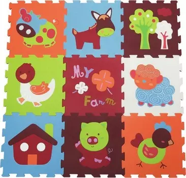 Игровой коврик ЯиГрушка пазл Ферма (9 деталей)