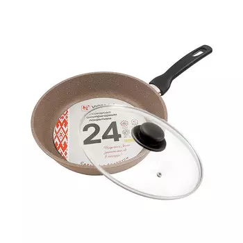 InHome Сковорода Браун Гранит с крышкой АЛА 240