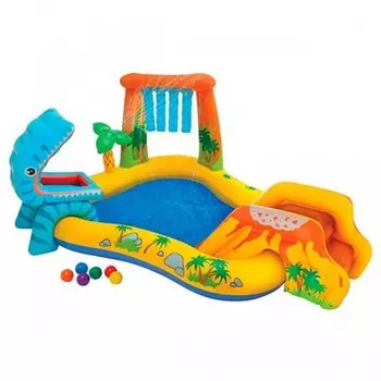 Бассейн Intex Игровой центр-бассейн Динозавр с горкой и распылителем