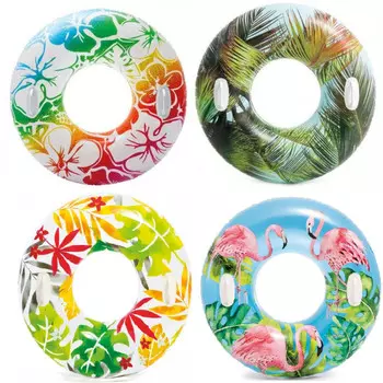 Intex Круг Lush Tropical Tubes с держателем 97 см