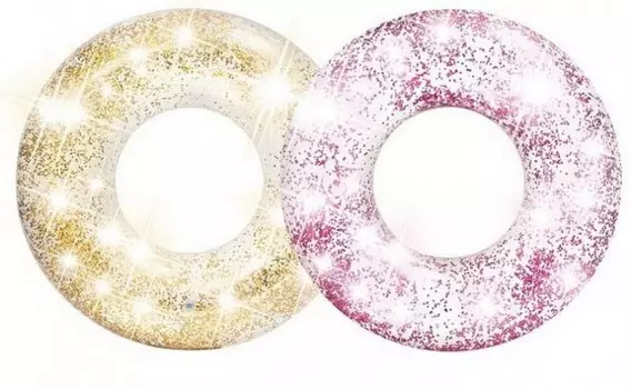 Intex Круг надувной Transparent glitter
