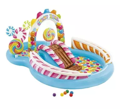 Intex Надувной игровой центр Фабрика конфет 295х191х130 см