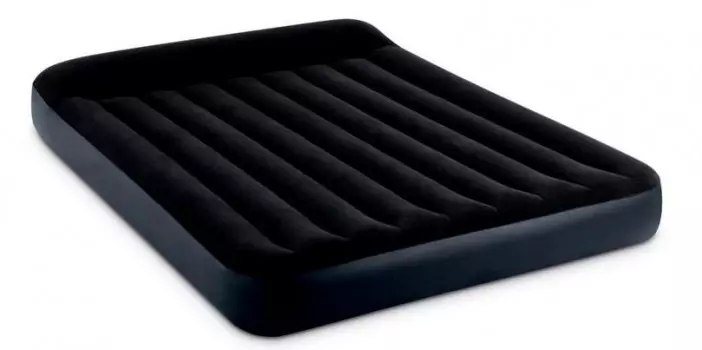 Intex Надувной матрас с подголовником и встроенным насосом 152х203х25 см
