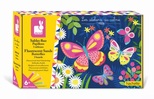 Janod Набор для творчества Hachette Бабочки декорируем светящимся песком
