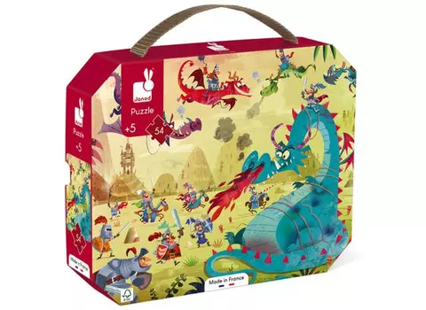 Janod Пазл Драконы в чемоданчике (54 элемента)