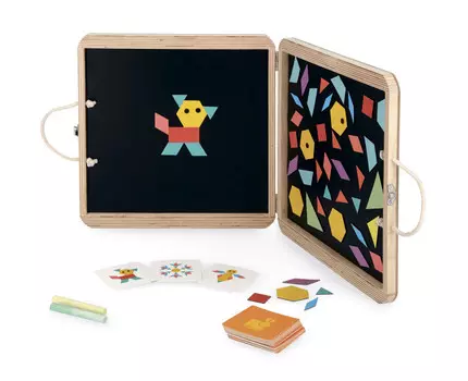 Janod Пазл магнитный Геометрические фигуры в мольберте-чемоданчике