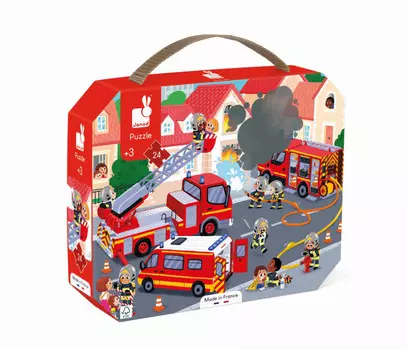 Janod Пазл Пожарные в чемоданчике 24 элемента
