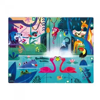 Janod Пазл с сюрпризом Вечеринка в джунглях 20 элементов