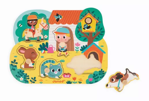 Janod Пазл-вкладыш На даче 6 элементов