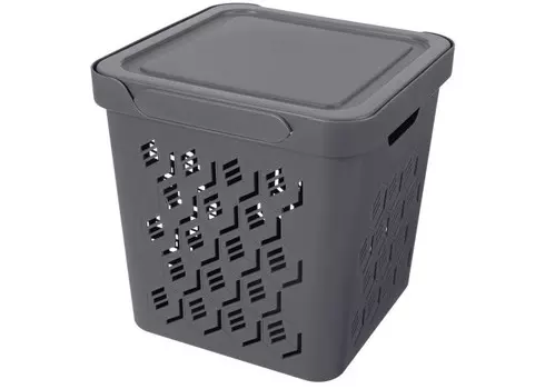 Эконова Ящик с крышкой универсальный Deluxe 18 л 28.6x28.6x28.6 см