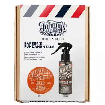 Johnny's Chop Shop Набор Глина для устойчивой фиксации волос + Текстурирующий солевой спрей для волос