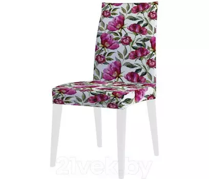JoyArty Декоративный чехол на стул Фуксиевый цвет со спинкой велюровый