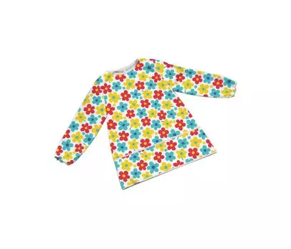JoyArty Фартук детский Цветущие летние цветы с рукавами для рисования 1-2 лет