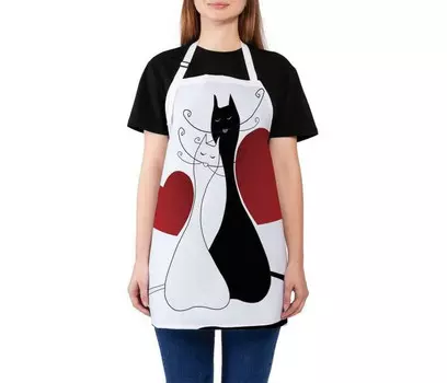 JoyArty Фартук кухонный Коты и любовь 65x65 см