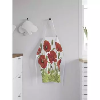 JoyArty Фартук женский для готовки Ароматные маки 65х65х28 см