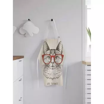 JoyArty Фартук женский для готовки Будь умным 65х65х28 см