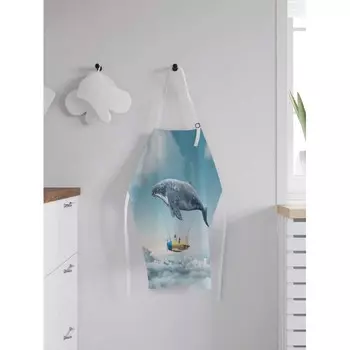 JoyArty Фартук женский для готовки Китовый самолет 65х65х28 см