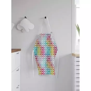 JoyArty Фартук женский для готовки Круги в цветных переливах 65х65х28 см