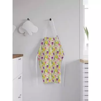 JoyArty Фартук женский для готовки Тюльпановый рай 65х65х28 см